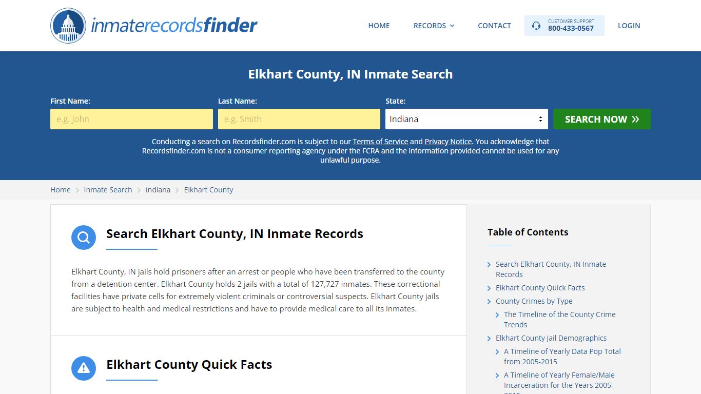 Elkhart County, IN Inmate Lookup & Jail Records Online - Recordsfinder.com